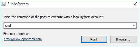 Running a Command Prompt as NT AUTHORITY\SYSTEM