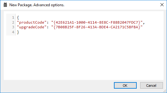 Advances Options Dialog