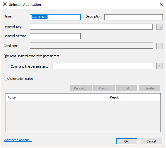 Uninstall Application Dialog